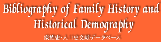 Bibliography of Family History and Historical Demography
