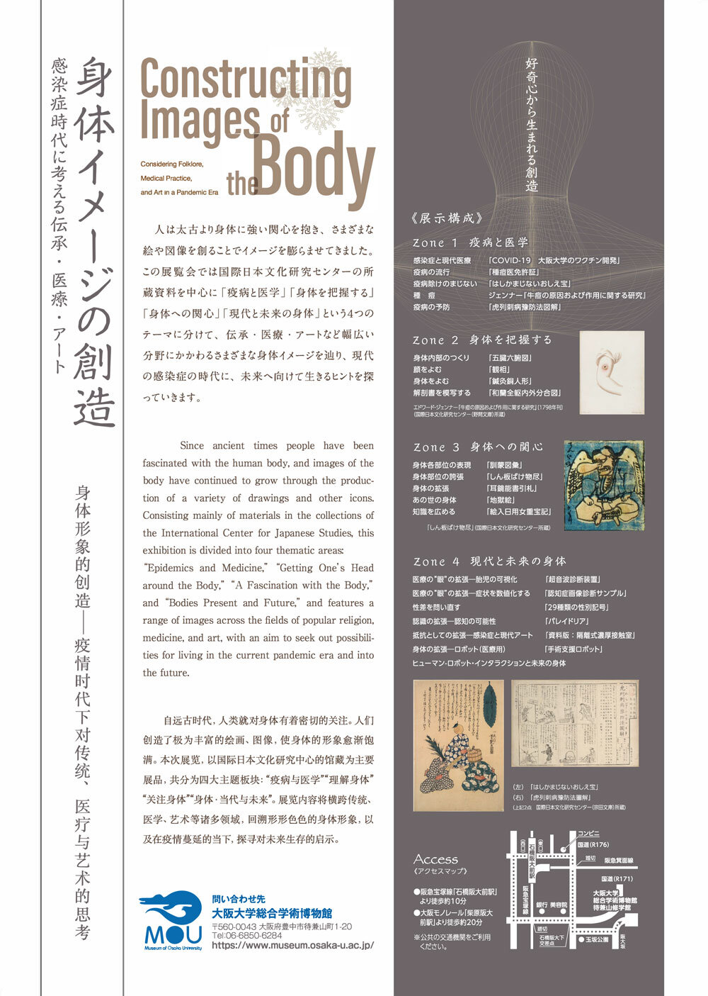 「身体イメージの創造――感染症時代に考える伝承・医療・アート」チラシ